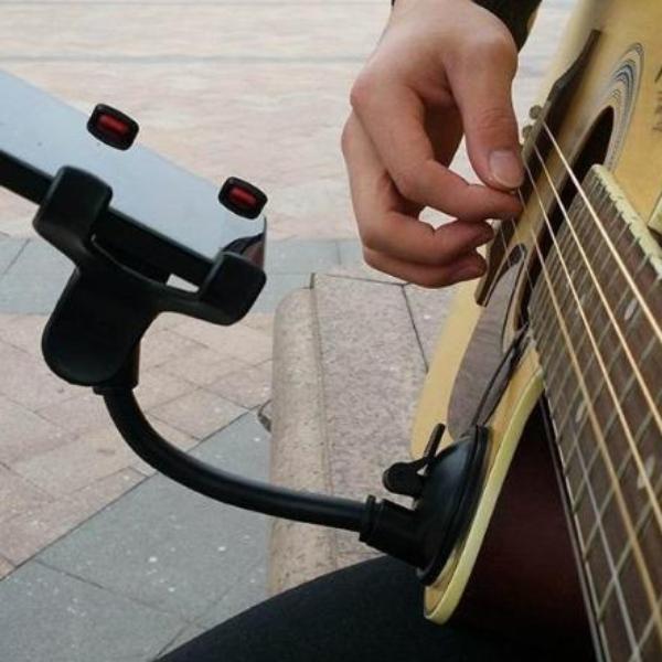 Smart Guitar Stand | Universal Phone Holder | Suitable for Devices Under 6 Inches | Easy Detach | Compatible with Electric, Acoustic, Classical Guitars | Play Music Anytime Anywhere