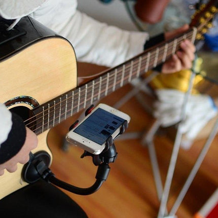 Smart Guitar Stand | Universal Phone Holder | Suitable for Devices Under 6 Inches | Easy Detach | Compatible with Electric, Acoustic, Classical Guitars | Play Music Anytime Anywhere