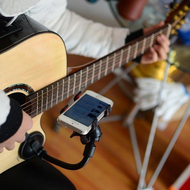 Smart Guitar Stand | Universal Phone Holder | Suitable for Devices Under 6 Inches | Easy Detach | Compatible with Electric, Acoustic, Classical Guitars | Play Music Anytime Anywhere