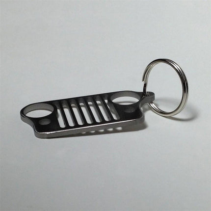 Stainless Steel Jeep Grille Keychain | High-Definition Laser-Cut | Durable 304-Grade | Rust-Proof | Stylish Finish | Ideal Gift for Jeep Enthusiasts | Distinctive Accessory