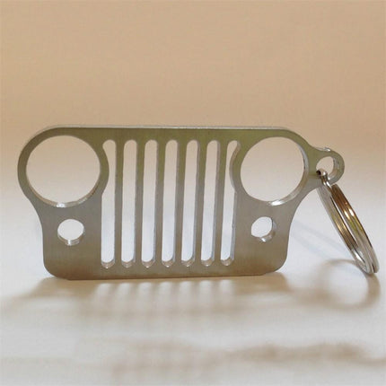 Stainless Steel Jeep Grille Keychain | High-Definition Laser-Cut | Durable 304-Grade | Rust-Proof | Stylish Finish | Ideal Gift for Jeep Enthusiasts | Distinctive Accessory