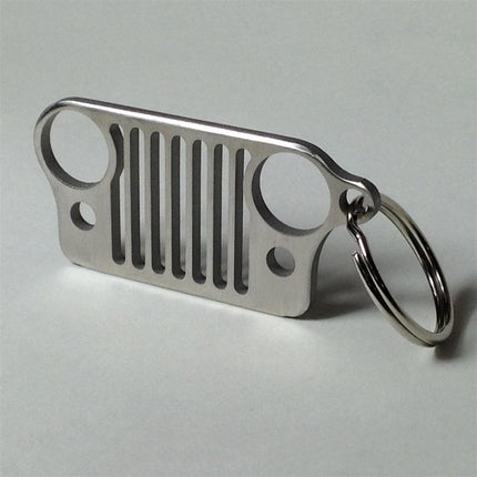 Stainless Steel Jeep Grille Keychain | High-Definition Laser-Cut | Durable 304-Grade | Rust-Proof | Stylish Finish | Ideal Gift for Jeep Enthusiasts | Distinctive Accessory