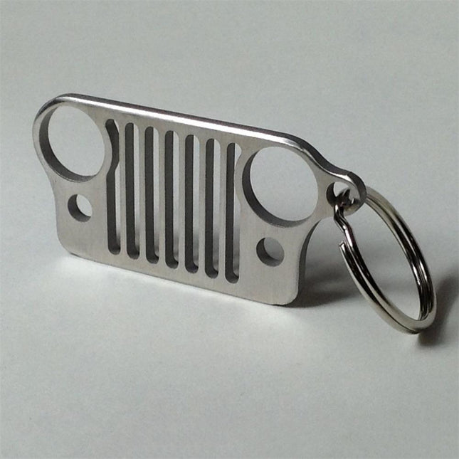 Stainless Steel Jeep Grille Keychain | High-Definition Laser-Cut | Durable 304-Grade | Rust-Proof | Stylish Finish | Ideal Gift for Jeep Enthusiasts | Distinctive Accessory