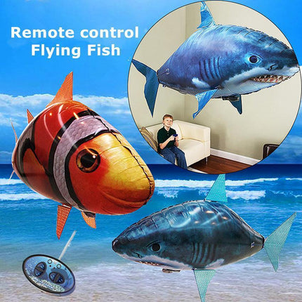 Remote Controlled Flying Shark Toy | Indoor RC Air Fish | Realistic Movement | Ages 8+ | Plastic Material | 3 AA Battery Powered | Includes Remote Control