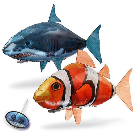 Remote Controlled Flying Shark Toy | Indoor RC Air Fish | Realistic Movement | Ages 8+ | Plastic Material | 3 AA Battery Powered | Includes Remote Control