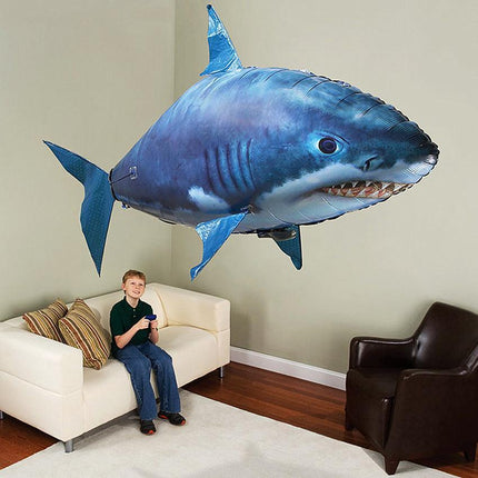 Remote Controlled Flying Shark Toy | Indoor RC Air Fish | Realistic Movement | Ages 8+ | Plastic Material | 3 AA Battery Powered | Includes Remote Control