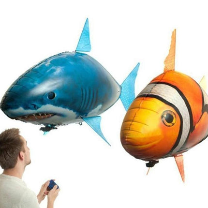 Remote Controlled Flying Shark Toy | Indoor RC Air Fish | Realistic Movement | Ages 8+ | Plastic Material | 3 AA Battery Powered | Includes Remote Control