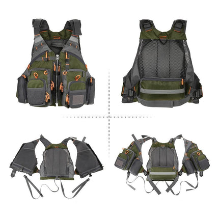 Professional Fishing Vest | Multi-Pocket Design | Adjustable & Breathable | Reflective Safety | Kayak & Canoe Compatible | Replaceable Foam Inserts | Ideal for Adventure Gear Storage | Supports Over 200 lb