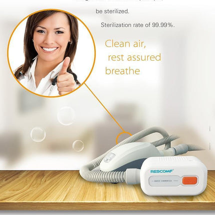 Rechargeable CPAP Cleaner & Sanitizer | Kills 99.9% Bacteria | Easy One-Button Operation | Portable Lightweight Design | No Water Needed | USB & AC Rechargeable | 7 Cleaning Cycles Per Charge | Travel-Friendly