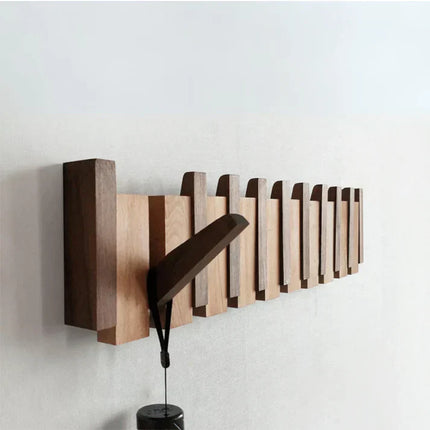 HarmonyCoat | Wooden Wall Mounted Coat Rack | Artistic Piano Design | Entryway Organiser | Stylish and Space-Saving | Multiple Hooks for Jackets and Hats | Durable High-Quality Wood | Decorative Home Accent
