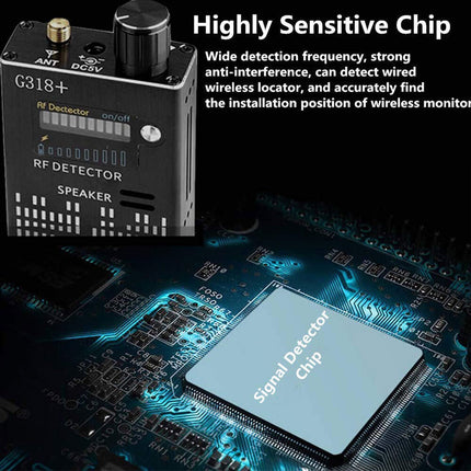 G318 Wireless RF Signal Detector | Detect Hidden Cameras, GPS Trackers, Listening Devices | Portable Privacy Protection | Highest Sensitivity & Multiple Modes | Wide Coverage Surveillance Tool