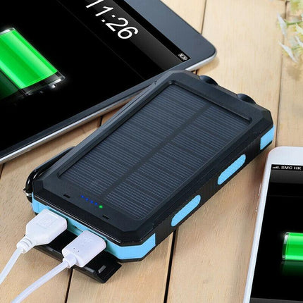 Solar Power Bank | 500,000mAh Capacity | Waterproof IP44 | Dual USB Ports | LED Flashlight | Lightweight Portable Charger | Smart Protection | Universal Charging for Devices
