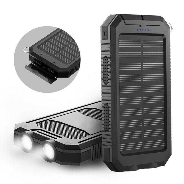 Solar Power Bank | 500,000mAh Capacity | Waterproof IP44 | Dual USB Ports | LED Flashlight | Lightweight Portable Charger | Smart Protection | Universal Charging for Devices