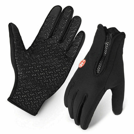 Neoprene Insulated | Windproof & Waterproof | Touchscreen Compatible Gloves | Fleece Lining | Non-Slip Grip | Unisex Warmth for Winter Sports | Cycling | Running | Driving | Black S-XL
