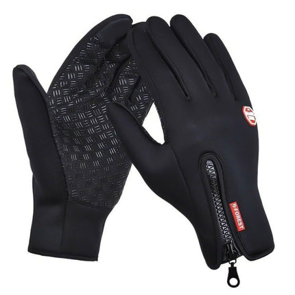 Neoprene Insulated | Windproof & Waterproof | Touchscreen Compatible Gloves | Fleece Lining | Non-Slip Grip | Unisex Warmth for Winter Sports | Cycling | Running | Driving | Black S-XL