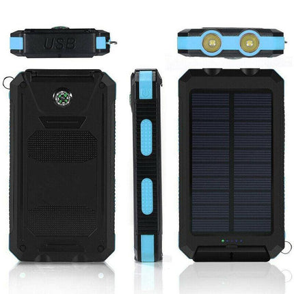 Solar Power Bank | 500,000mAh Capacity | Waterproof IP44 | Dual USB Ports | LED Flashlight | Lightweight Portable Charger | Smart Protection | Universal Charging for Devices
