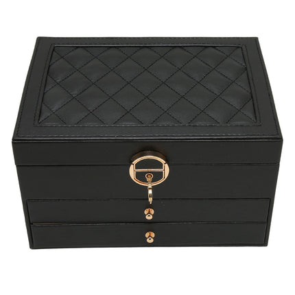 Leather Jewelry Storage Box | Multilayer Organizer | Durable Compact Design | Soft Interior Protection | Perfect for Rings & Necklaces | Stylish and Functional | Ideal for Women | 23x17x13.5 cm