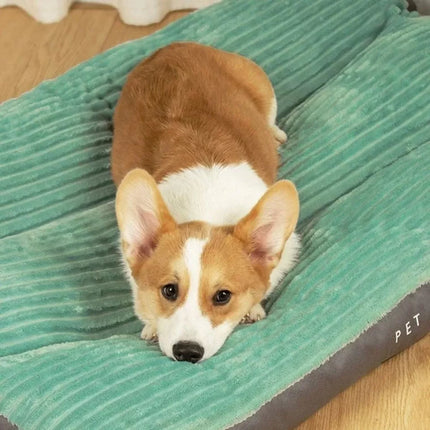 Orthopedic Dog Bed | Plush Fleece Lined | Large, XL, XXL | Dark Blue, Green | Non-Slip & Machine Washable Cover | Raised Edges for Comfort & Support