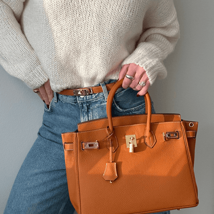 ELEANOR | Premium Faux Leather Handbag | Elegant Statement Piece | Versatile For Work, Events & Travel | Spacious Interior | Chic Makeup Organizer | Timeless Style | 23.5x30x15cm