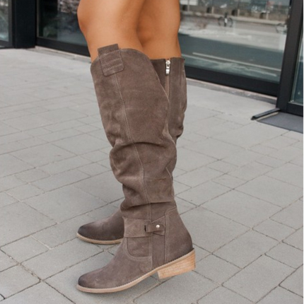 Jane Women's Trendy Mid-Heel Boots | Cushioned Insole | Non-Slip Sole | Warm Synthetic Leather | Versatile Fashion | Black, Brown, Grey | Sizes AU 4-14 (EU 35-45) | Comfortable Snug Fit for Cold Weather