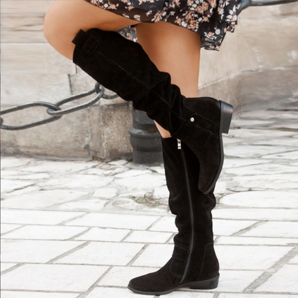 Jane Women's Trendy Mid-Heel Boots | Cushioned Insole | Non-Slip Sole | Warm Synthetic Leather | Versatile Fashion | Black, Brown, Grey | Sizes AU 4-14 (EU 35-45) | Comfortable Snug Fit for Cold Weather