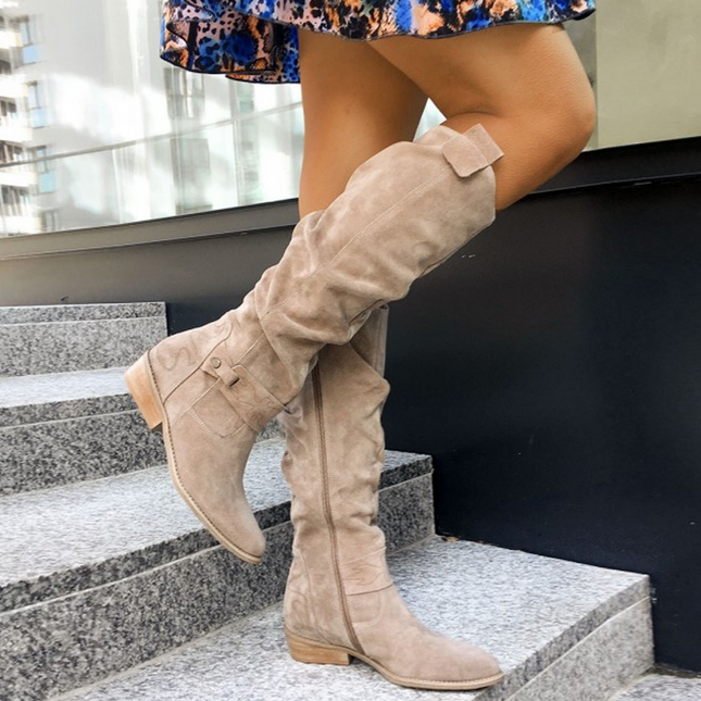 Jane Women's Trendy Mid-Heel Boots | Cushioned Insole | Non-Slip Sole | Warm Synthetic Leather | Versatile Fashion | Black, Brown, Grey | Sizes AU 4-14 (EU 35-45) | Comfortable Snug Fit for Cold Weather