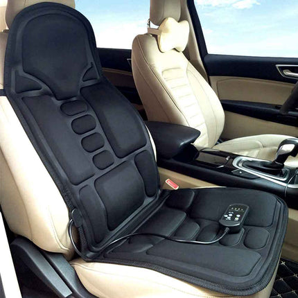 Heated Back Neck Cushion | 7 Vibration Motors | Muscle Tension Relief | Full Back and Seat Warmth | Auto Shut Off | Overheating Protection | Memory Foam Material | Fits Home, Office, Car | Adjustable Strap