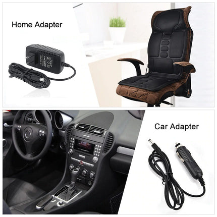 Heated Back Neck Cushion | 7 Vibration Motors | Muscle Tension Relief | Full Back and Seat Warmth | Auto Shut Off | Overheating Protection | Memory Foam Material | Fits Home, Office, Car | Adjustable Strap
