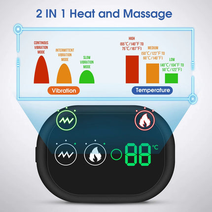 Wireless Heating Shoulder Massager | Adjustable Strap | USB Rechargeable | 3 Heat & Vibration Levels | Neoprene Material | LED Temperature Display | Suitable for Both Shoulders | Pain Relief | Easy to Use