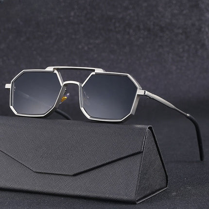 Polarized Alloy Frame Sunglasses | Stylish UV Protection | Modern Design | Includes Storage Case | Gold Silver Black