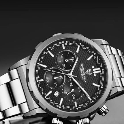 Men's Stainless Steel Chronograph Smartwatch | Adjustable Strap | Elegant Silver or Black Variants | Durable Wear-Resistant Design | Modern Technology | Personalized Fit | Stylish and Functional
