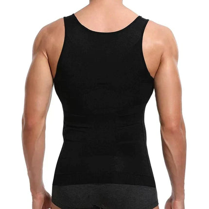 Slimming Compression Vest | Lightweight Shaping Undershirt for Men | Breathable Flex Fit | Posture Support | Invisible Under Clothing | Flattens Midsection | Comfortable All-Day Wear | Size Up if Between Sizes