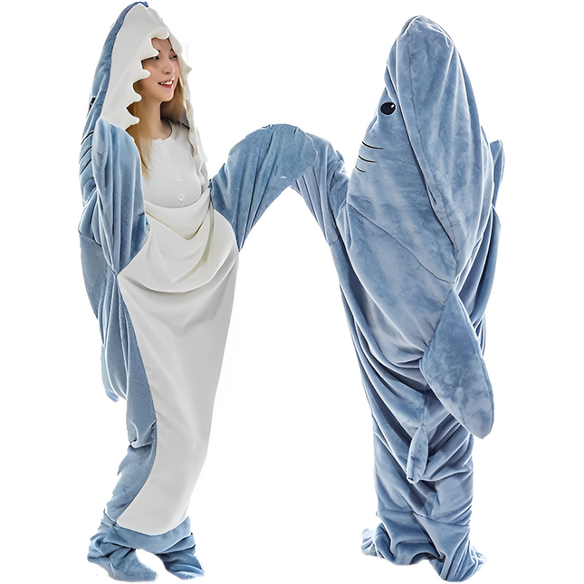 Wearable Shark Blanket | Soft Flannel Fleece | Realistic Design | Egyptian Cotton | Full-Body Cozy Snuggle | Five Sizes for All Ages | Perfect Gift for Sleepovers, Camping & More | Double-Sided Plush Warmth