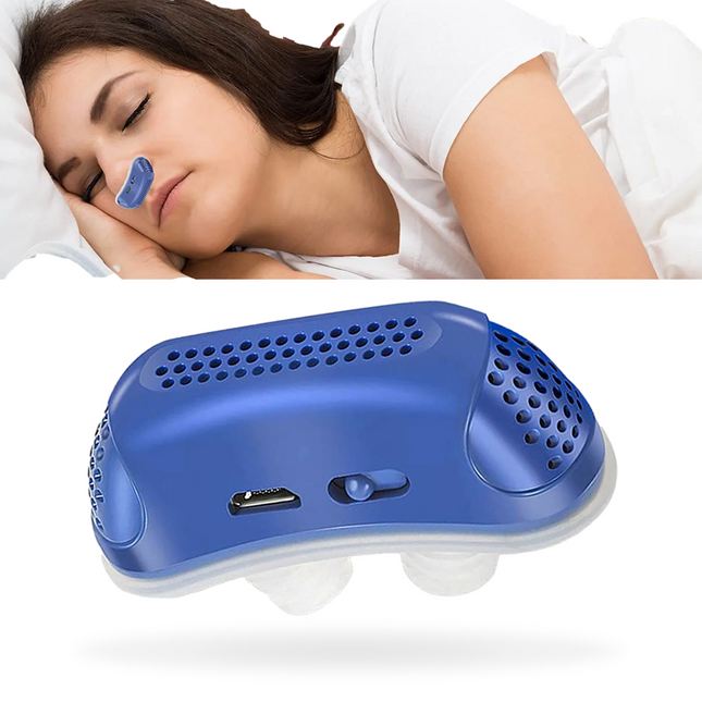 Portable Anti-Snoring Device | Micro Sleep Apnea Solution | Whisper-Quiet Comfort | USB Rechargeable | Travel-Friendly Design | Silicone Nasal Cones | No Mask Needed | Restful Sleep Anywhere