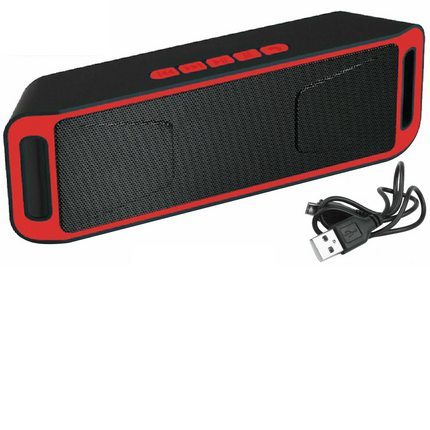 Portable Bluetooth Speaker | Wireless Audio | Built-in Microphone | 2 x 40mm Drivers | 10W Output | V-Bass Technology | MicroSD & 3.5mm Input | Rechargeable Battery | Up to 6 Hours Playtime | Black