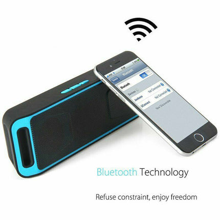 Portable Bluetooth Speaker | Wireless Audio | Built-in Microphone | 2 x 40mm Drivers | 10W Output | V-Bass Technology | MicroSD & 3.5mm Input | Rechargeable Battery | Up to 6 Hours Playtime | Black