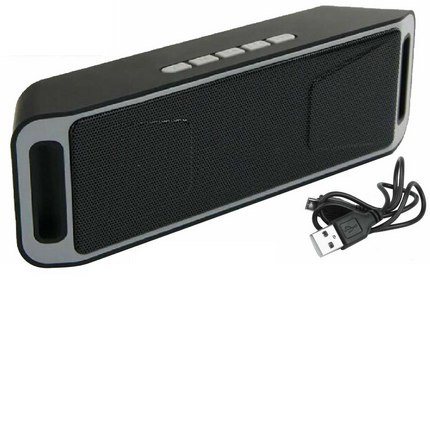 Portable Bluetooth Speaker | Wireless Audio | Built-in Microphone | 2 x 40mm Drivers | 10W Output | V-Bass Technology | MicroSD & 3.5mm Input | Rechargeable Battery | Up to 6 Hours Playtime | Black