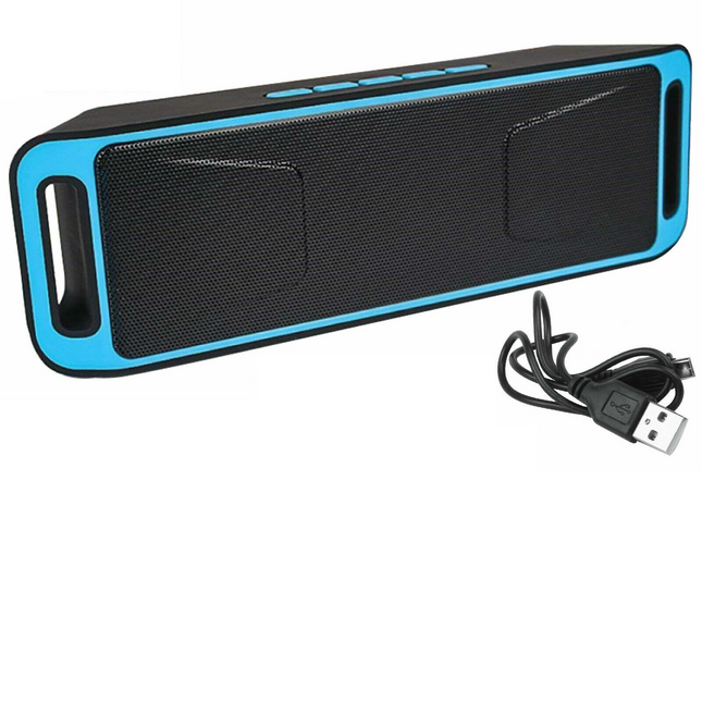 Portable Bluetooth Speaker | Wireless Audio | Built-in Microphone | 2 x 40mm Drivers | 10W Output | V-Bass Technology | MicroSD & 3.5mm Input | Rechargeable Battery | Up to 6 Hours Playtime | Black