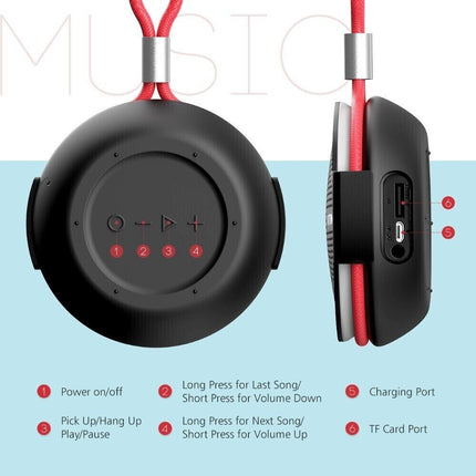 Portable Bluetooth Speaker | Waterproof Wireless Audio | 8H Playtime | IPX5 Water-Resistant | Hands-Free Calls | 33ft Range | Bluetooth 4.2 | Universal Compatibility | Easy to Use with TF Card Support