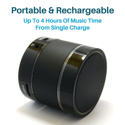 Portable Bluetooth Speaker | LED Color Changing Light | Built-In Microphone | USB & AUX Connectivity | Rechargeable Battery | Stereo Surround Sound | Compatible with iPhone, Android, Echo Devices