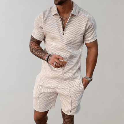 Armoire Melbourne | Men's Lightweight Summer Polo Shirt and Versatile Shorts Set | Breathable Casual Outfit | All-Day Comfort | Stylish Warm Weather Apparel