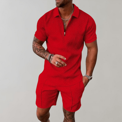 Armoire Melbourne | Men's Lightweight Summer Polo Shirt and Versatile Shorts Set | Breathable Casual Outfit | All-Day Comfort | Stylish Warm Weather Apparel