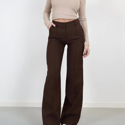 Women's Wide Leg Pants | Double Waistband | Regular Fit | Chic Versatility | Ultimate Comfort | Stylish Trousers for Office & Festivals | Ideal for T-Shirts or Blazers