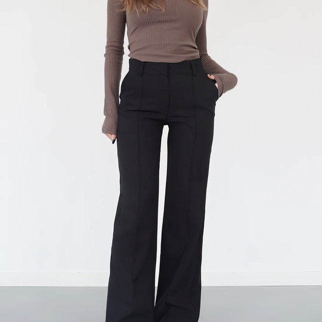 Women's Wide Leg Pants | Double Waistband | Regular Fit | Chic Versatility | Ultimate Comfort | Stylish Trousers for Office & Festivals | Ideal for T-Shirts or Blazers