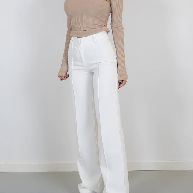 Women's Wide Leg Pants | Double Waistband | Regular Fit | Chic Versatility | Ultimate Comfort | Stylish Trousers for Office & Festivals | Ideal for T-Shirts or Blazers