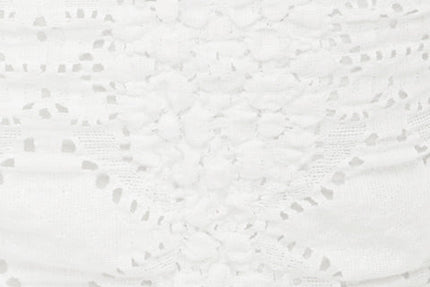 Maeve Slim Fit Long Line Top | Custom Embroidery Detailing | White