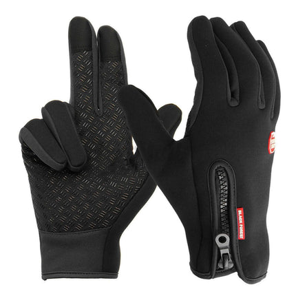 Neoprene Insulated | Windproof & Waterproof | Touchscreen Compatible Gloves | Fleece Lining | Non-Slip Grip | Unisex Warmth for Winter Sports | Cycling | Running | Driving | Black S-XL