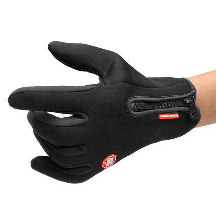 Neoprene Insulated | Windproof & Waterproof | Touchscreen Compatible Gloves | Fleece Lining | Non-Slip Grip | Unisex Warmth for Winter Sports | Cycling | Running | Driving | Black S-XL