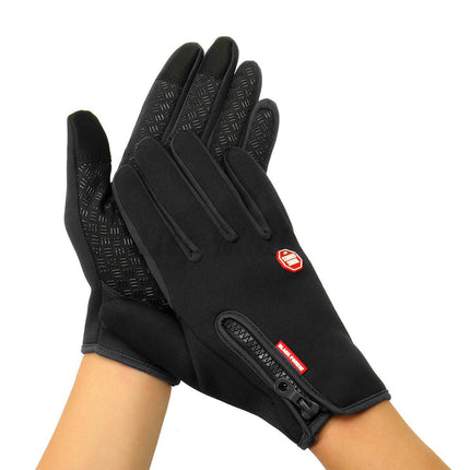 Neoprene Insulated | Windproof & Waterproof | Touchscreen Compatible Gloves | Fleece Lining | Non-Slip Grip | Unisex Warmth for Winter Sports | Cycling | Running | Driving | Black S-XL