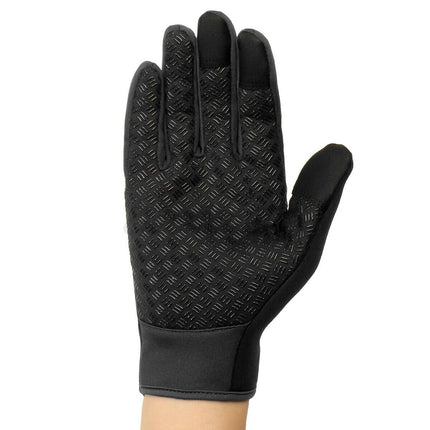 Neoprene Insulated | Windproof & Waterproof | Touchscreen Compatible Gloves | Fleece Lining | Non-Slip Grip | Unisex Warmth for Winter Sports | Cycling | Running | Driving | Black S-XL
